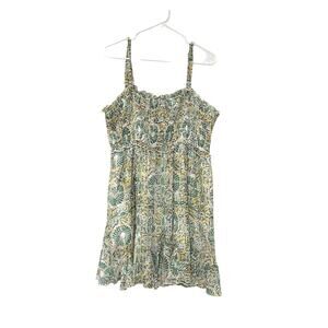 Arula Multicolor Smocked Sleeveless Ruffle Babydoll Mini Dress Sz 2X Plus